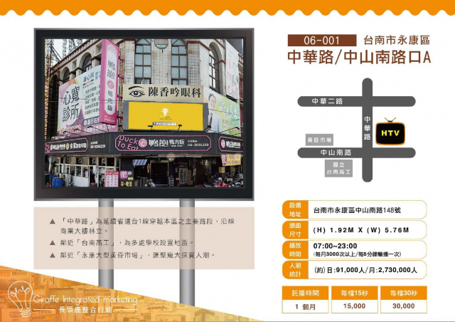 台南市永康區 中華路/中山南路口A 戶外LED電視牆